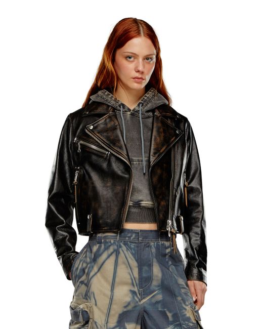Diesel Biker jacket treated leather Leather jackets