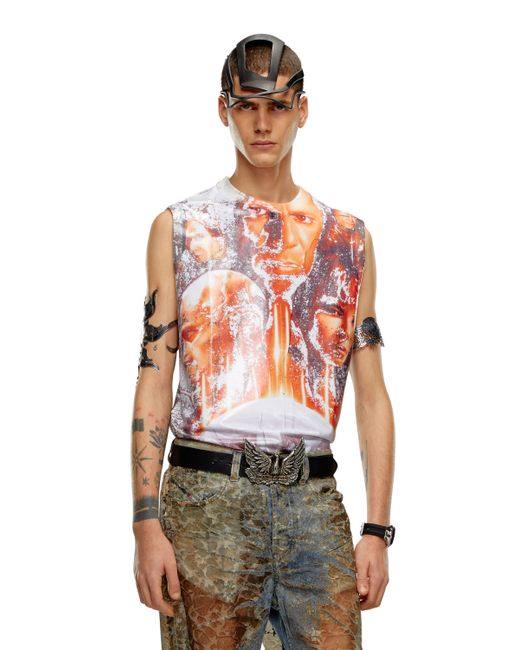 Diesel Shiny tank top with film print T-Shirts Man