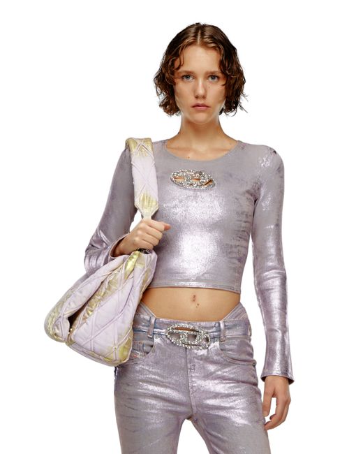 Diesel Long-sleeve top with crystal plaque Tops