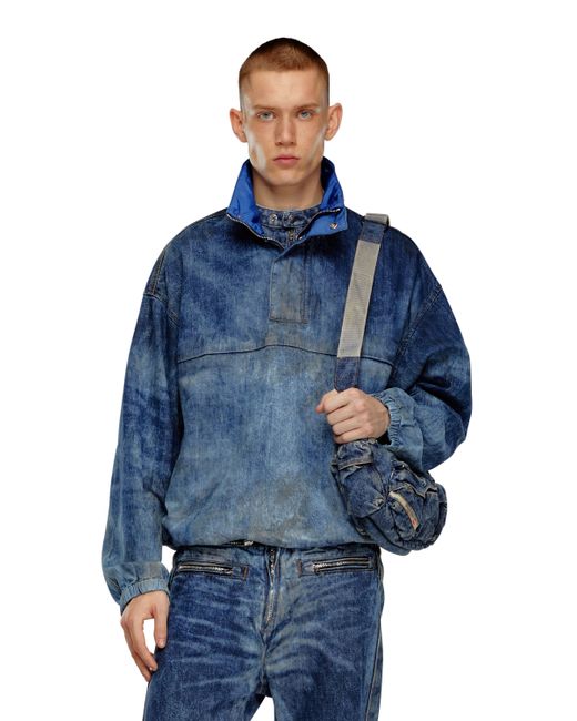 Diesel Pullover jacket dirt-effect denim T-Shirts Man