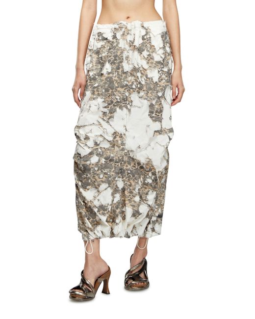 Diesel Long skirt with destroyed camo layer Skirts