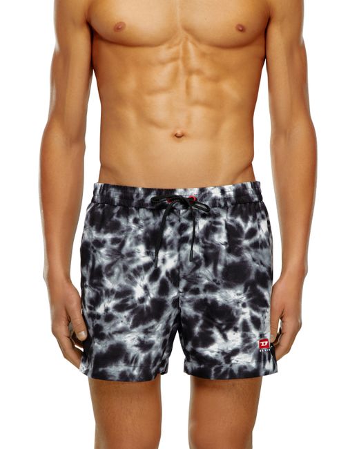 Diesel Mid-length swim shorts with tie-dye print Swim Man