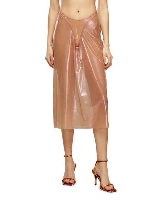 Diesel Sheer midi skirt shiny coated tulle Skirts