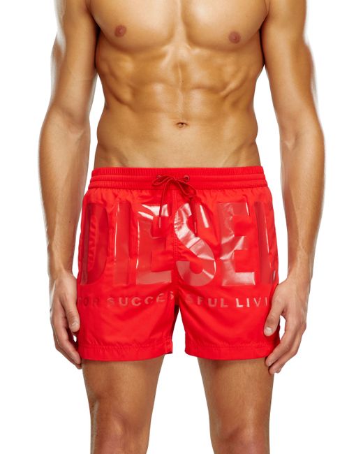 Diesel Mid-length swim shorts with tonal logo Swim Man
