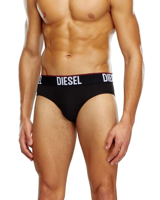 Diesel Three-pack briefs with tonal waist Briefs Man