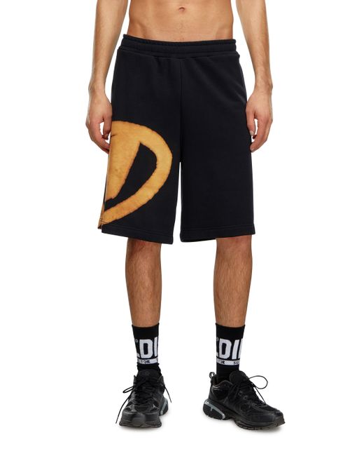 Diesel Sweat shorts with bleached logo Shorts Man