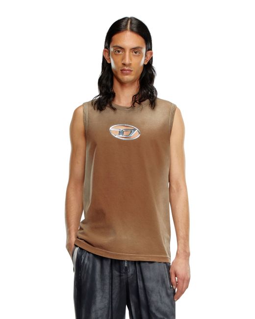 Diesel Faded tank top with puffy Oval D T-Shirts Man