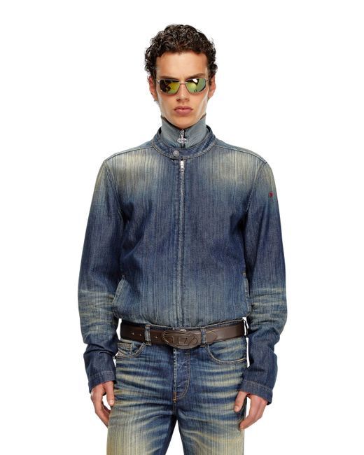 Diesel Moto jacket streaky denim Denim Jackets Man