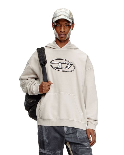 Diesel Hoodie with multi-layered logo print Sweaters Man