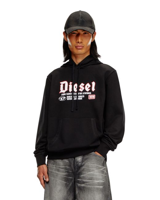 Diesel Hoodie with flocked logo Sweaters Man