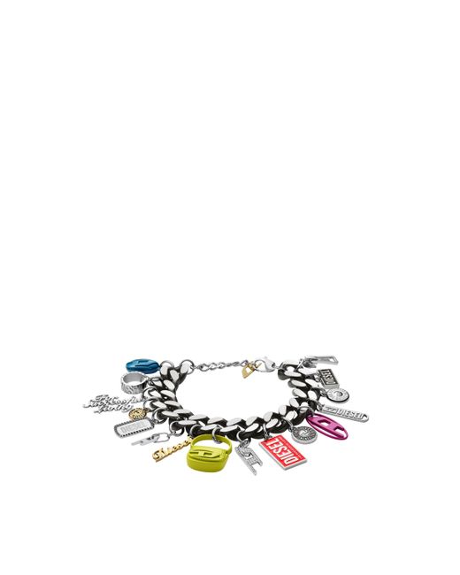 Diesel Black stainless charm chain bracelet Bracelets