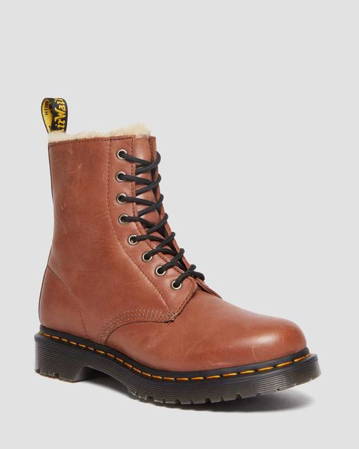 Dr. Martens 1460 Serena Faux Fur-Lined Leather Boots in