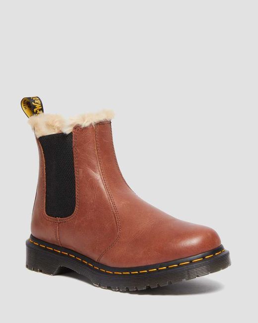 Dr. Martens 2976 Leonore Faux Fur-Lined Chelsea Boots in