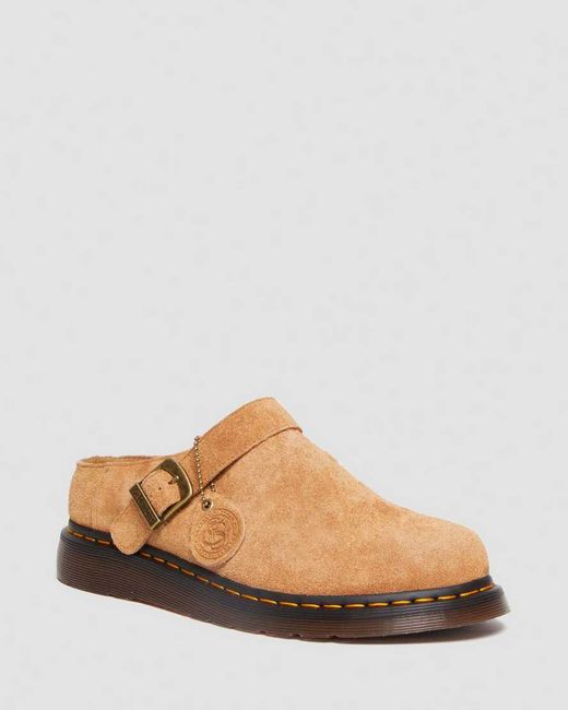 Dr. Martens Isham Desert Oasis Suede Mules Tan Shoes in 3