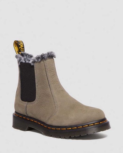Dr. Martens 2976 Leonore Faux Fur Lined Nubuck Chelsea Boots in 3