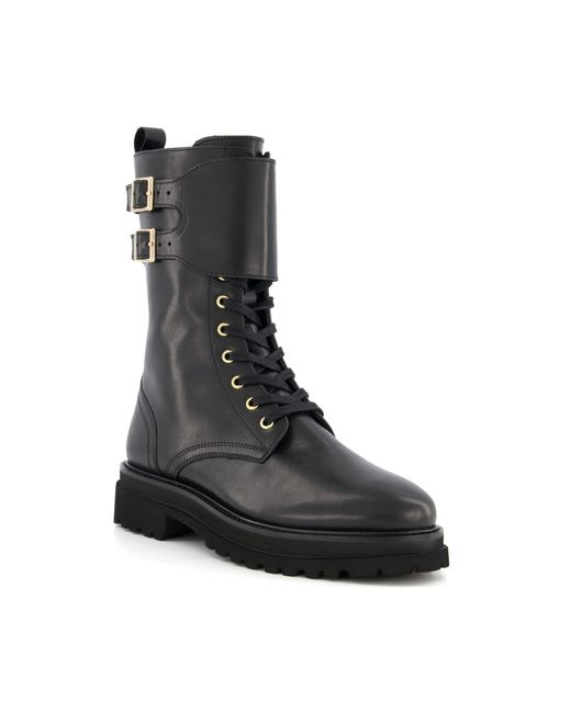 Dune Prime Double Buckle Lace Up Boots