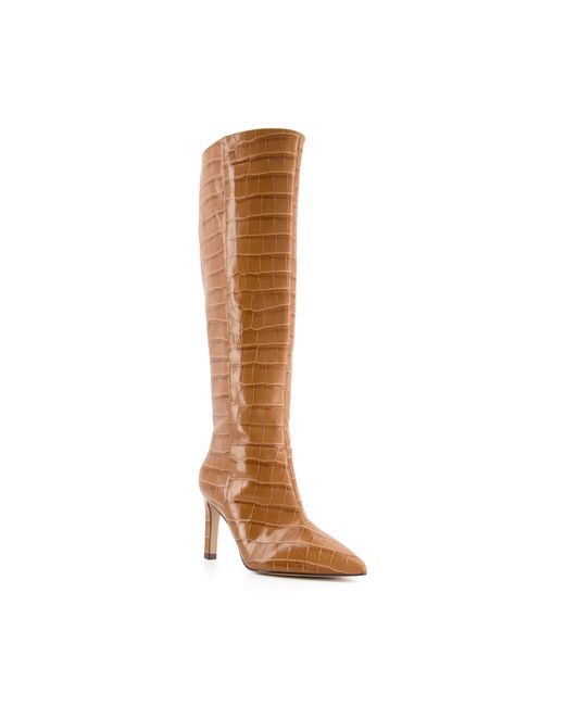 Dune Spice Pointed Stiletto Knee High Heeled Boots