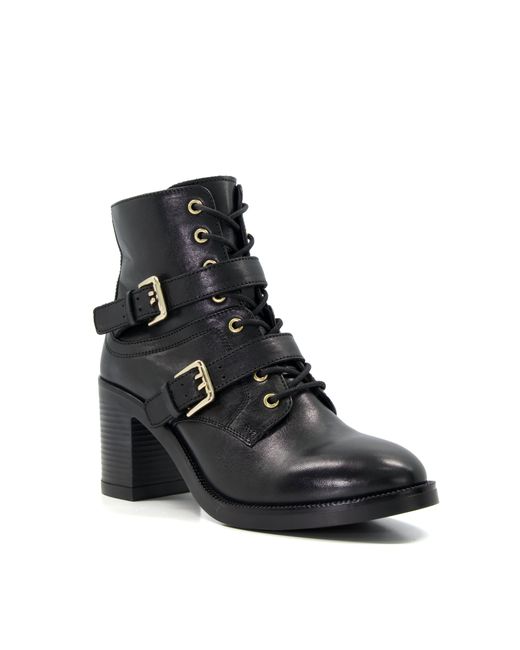 Dune Passion Buckle-Detail Lace-Up Boots