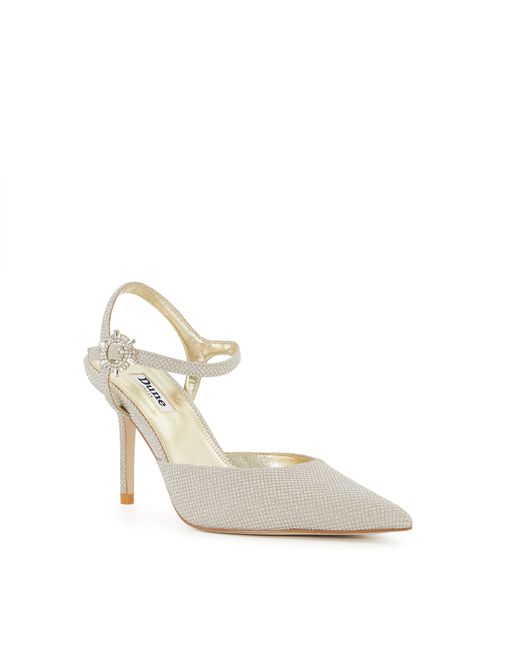 Dune Channel Buckle-Detail Heeled Courts