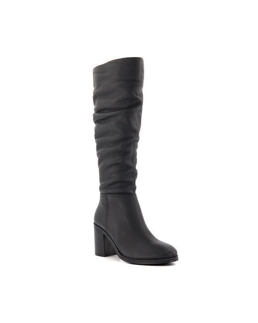 Dune Truce 2 Ruched Block Heeled Knee High Boots