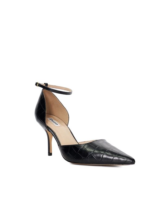 Dune Characters Croc-Effect Pointed Ankle Strap Heels