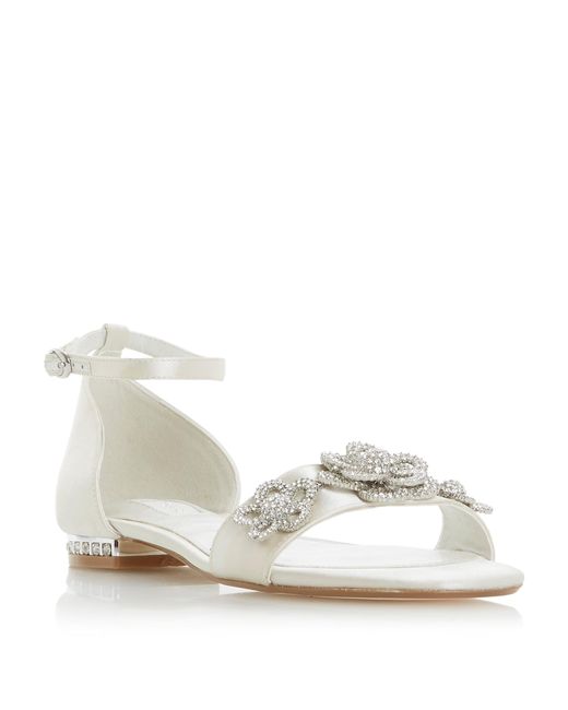Dune Noted Satin Ankle Strap Diamante Sandals