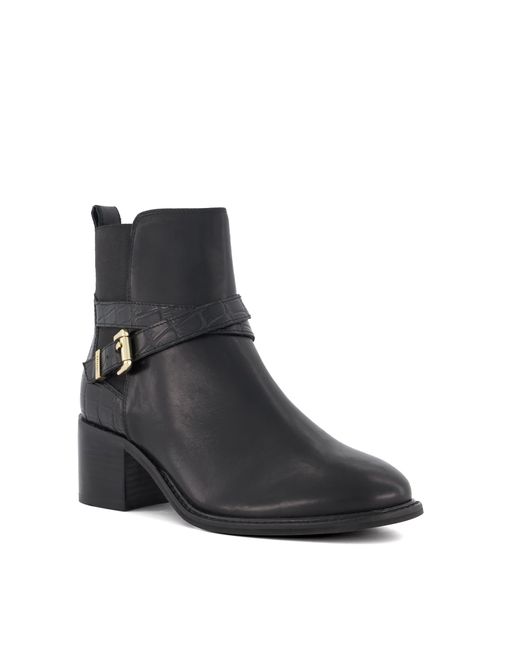 Dune Pout Elasticated Block-Heeled Ankle Boots
