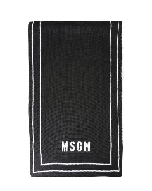 Msgm scarf with logo inlay