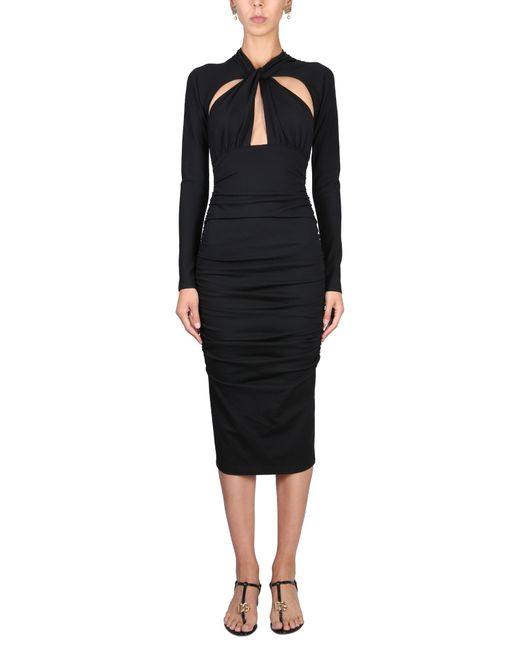 Dolce & Gabbana longuette dress with cut-out