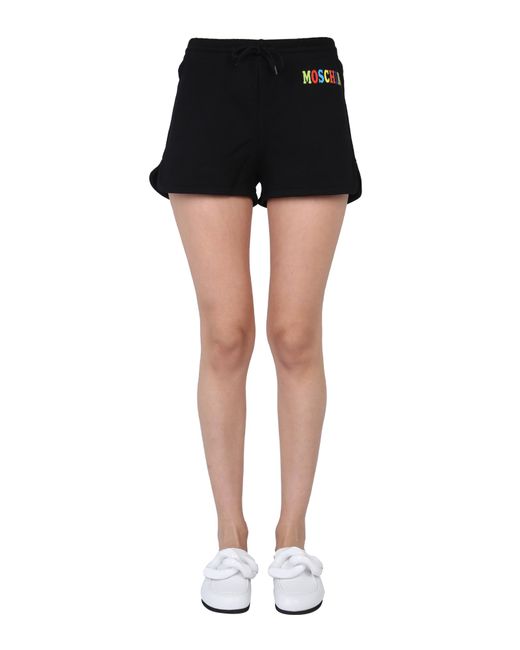Moschino multicolor logo shorts
