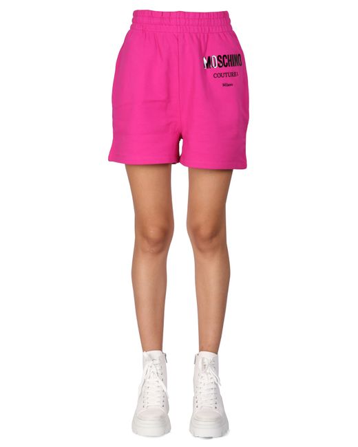 Moschino shorts with vinyl logo