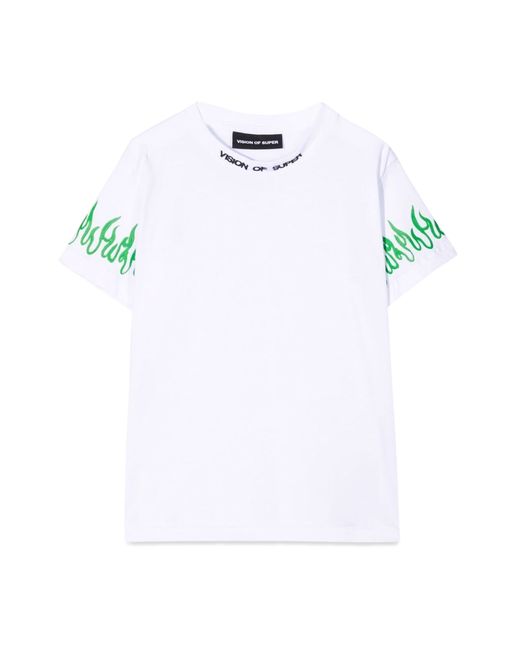 Vision Of Super t-shirt with green spray flames