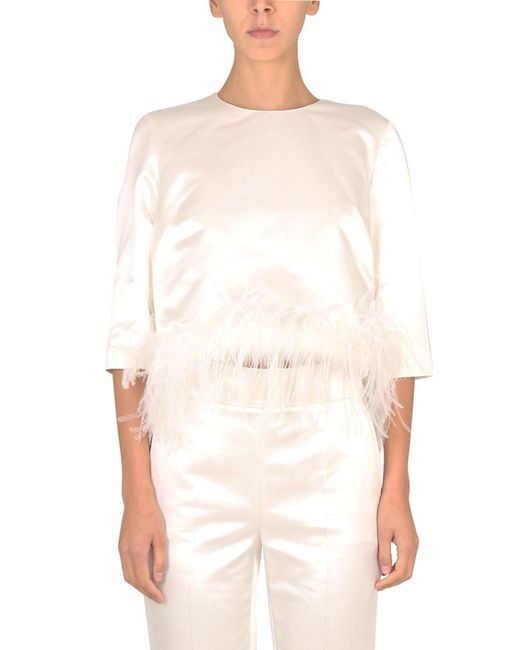 Max Mara blouse with feathers