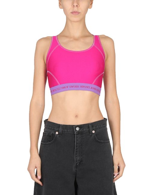 Versace Jeans Couture crop top with logo band