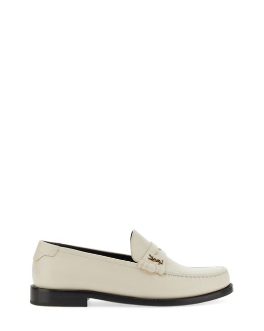 Saint Laurent leather loafer with monogram