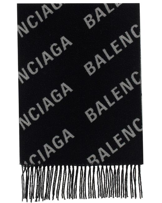 Balenciaga wool scarf with logo
