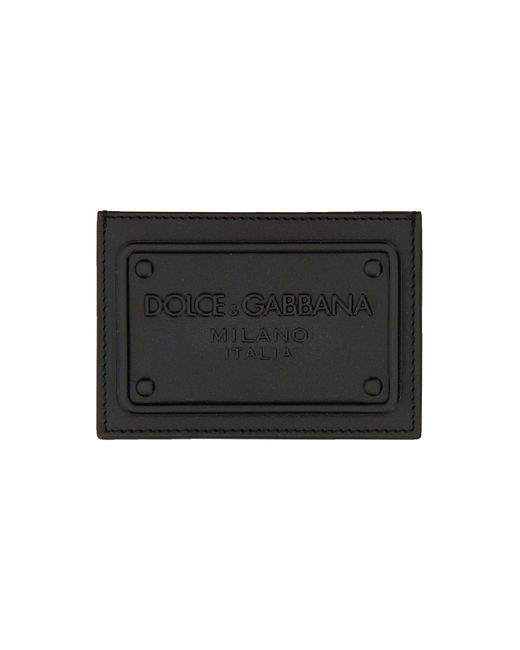 Dolce & Gabbana leather card holder with logo
