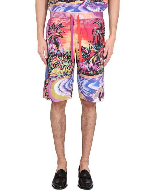 Dolce & Gabbana bermuda shorts with hawaii print