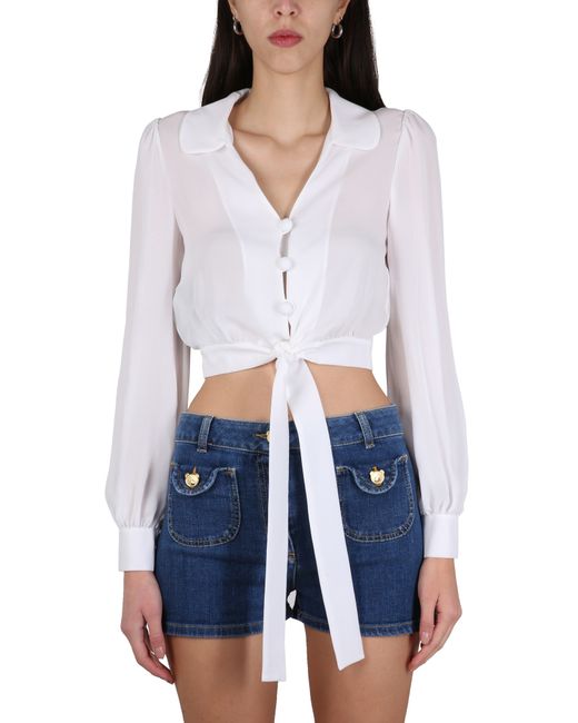 Moschino silk cropped blouse