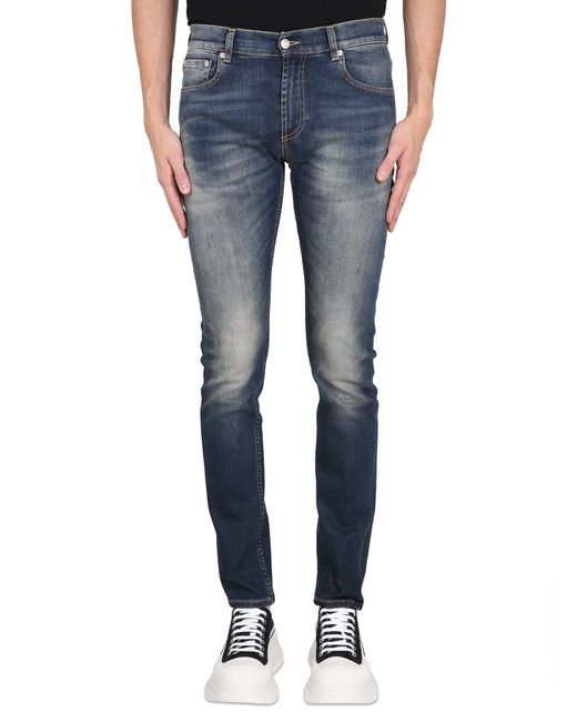 Alexander McQueen jeans with graffiti logo embroidery