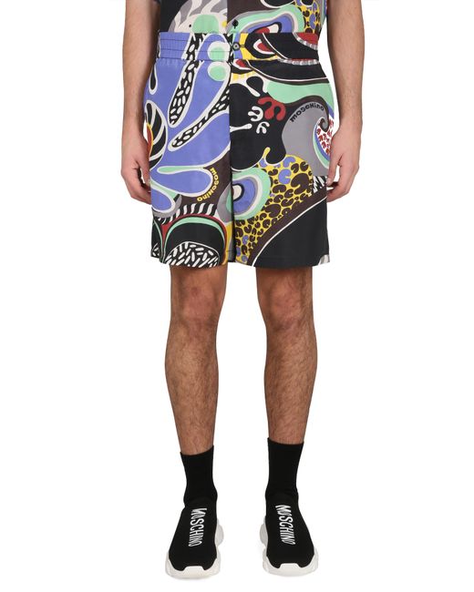 Moschino psychedelic print bermuda shorts