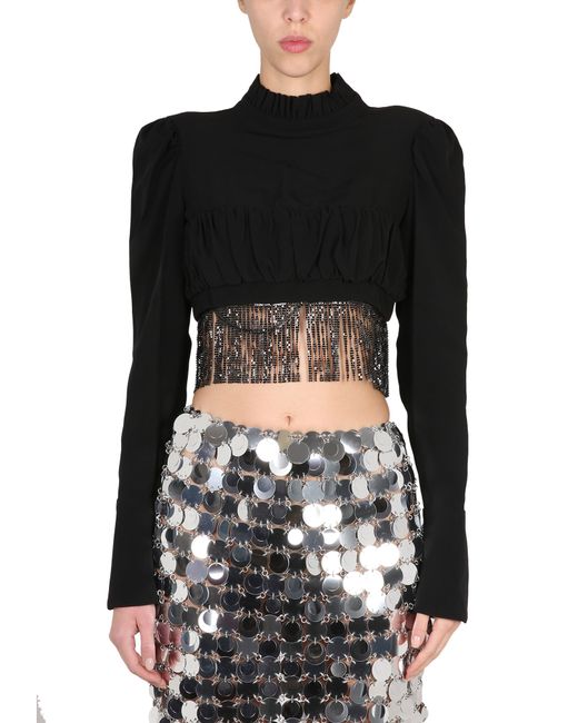 Paco Rabanne crop top with bangs