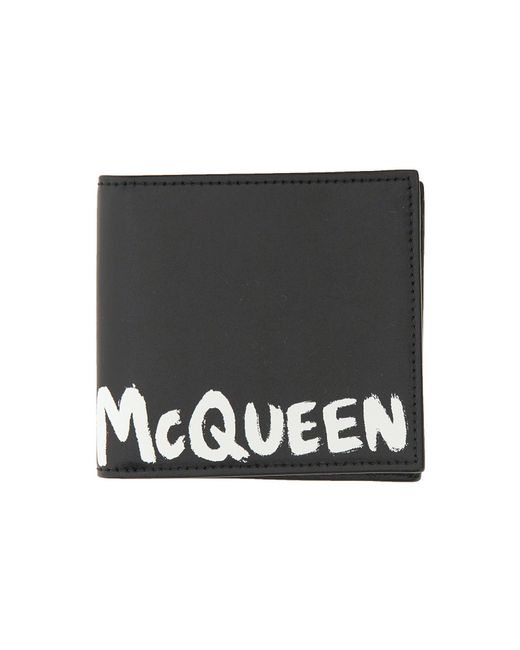 Alexander McQueen graffiti logo wallet