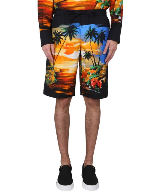Dolce & Gabbana bermuda shorts with hawaii print