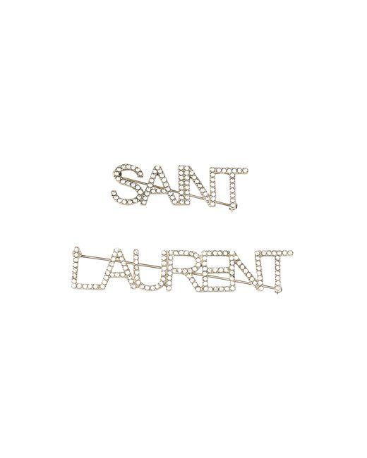 Saint Laurent brooch with logo