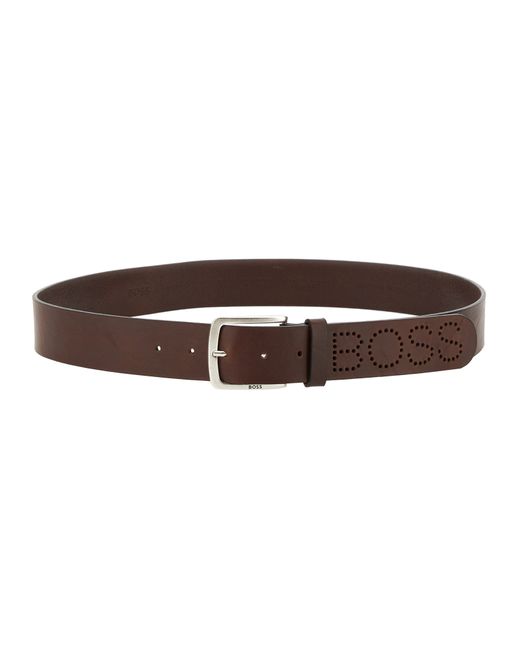 Boss leather belt