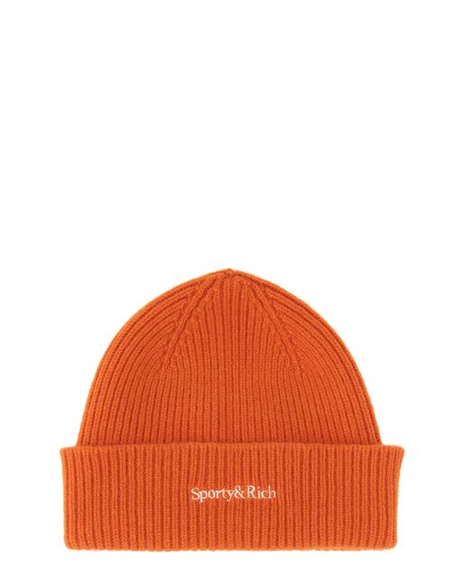 Sporty & Rich beanie hat with logo embroidery