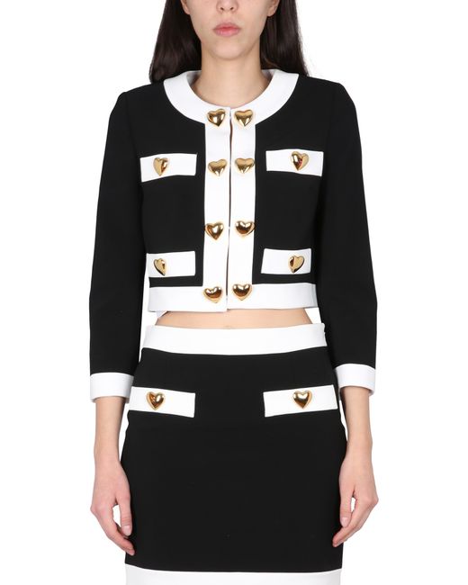 Moschino heart buttons crepe jacket