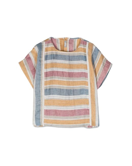 Il Gufo striped short sleeve blouse