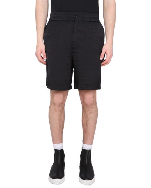 Moschino viscose satin logo shorts
